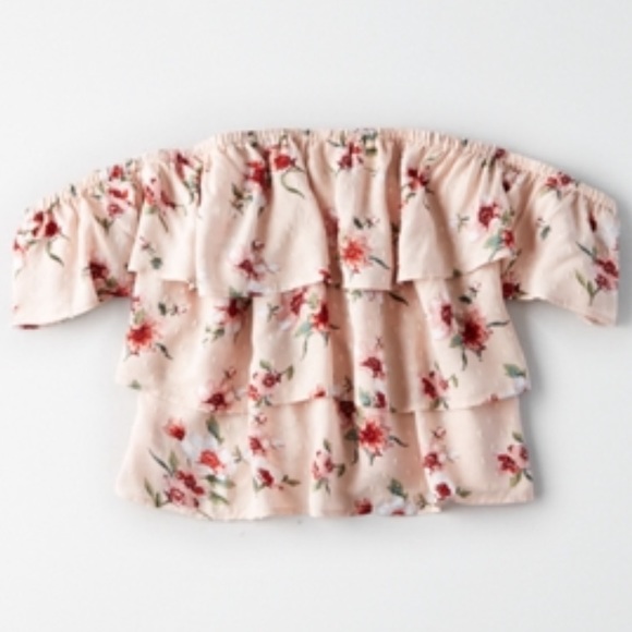 Ruffle floral off the shoulder top - Picture 2 of 2